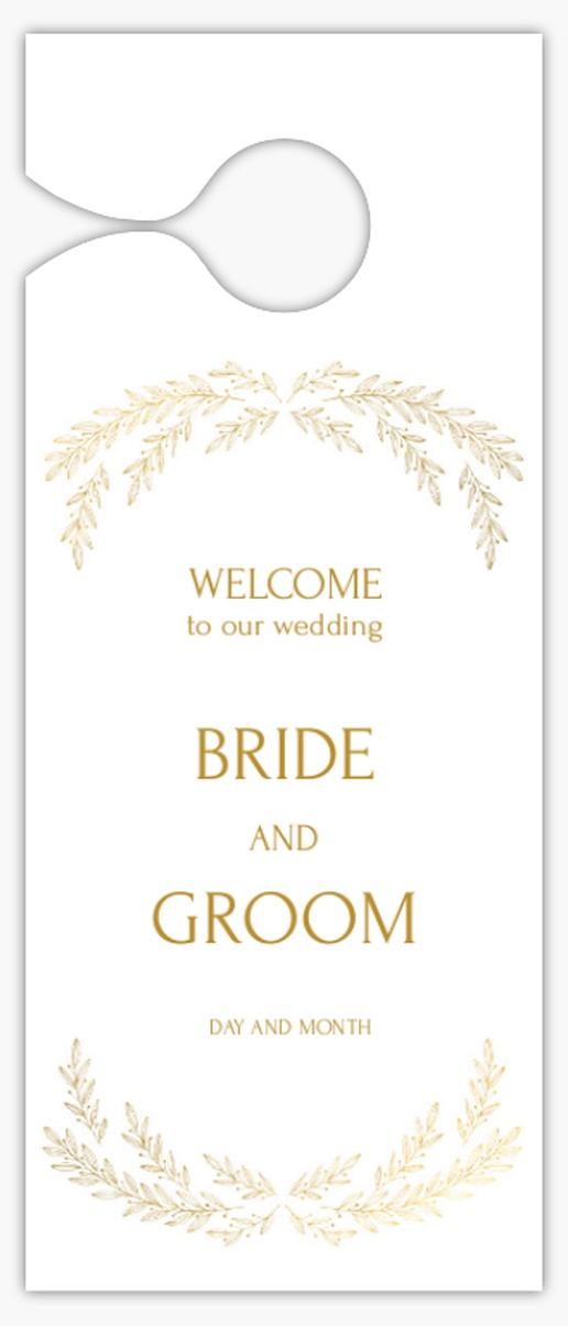 A vertical welcome to the wedding white cream design for Do Not Disturb