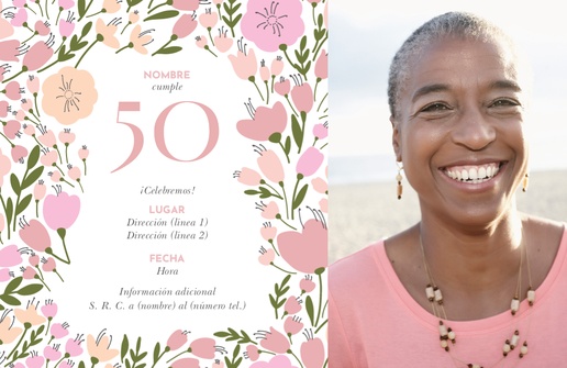 Un 50º 40º diseño rosa marrón para Cumpleaños de adultos con 1 imágenes