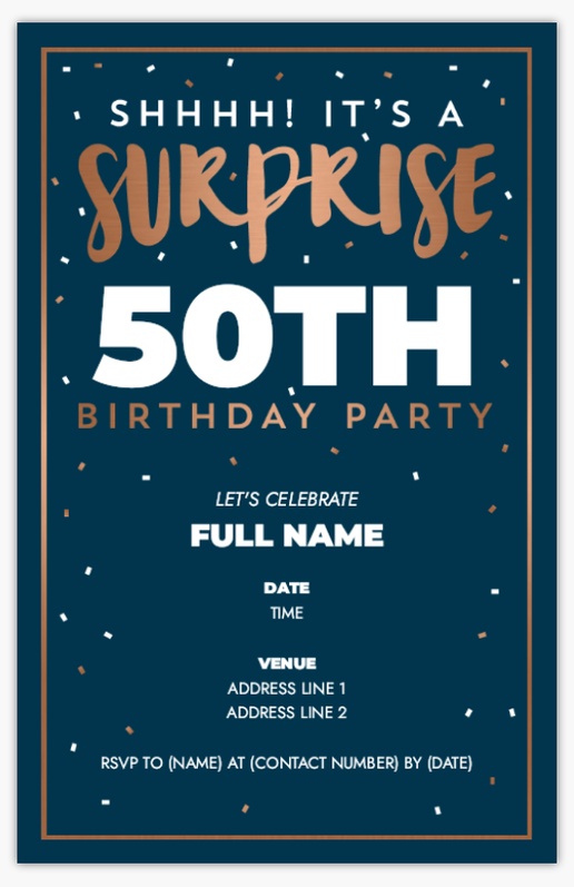 A thirty surprise 50th birthday blue gray design for Theme