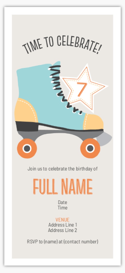 A roller blading skate gray white design for Child Birthday