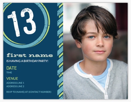 Design Preview for Design Gallery: Teen Birthday Invitations & Announcements, 5.5" x 4" Flat