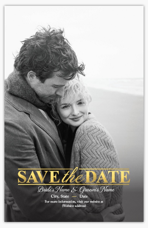 A save the date metallic gray black design for Save the Date with 1 uploads