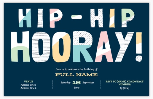 A hip hooray navy gray blue design for Classic Party