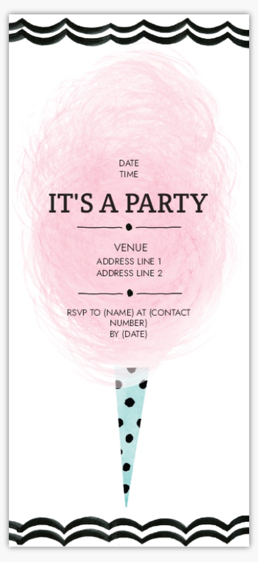 Design Preview for Party Invitations: Designs and Templates, 4" x 8" Flat