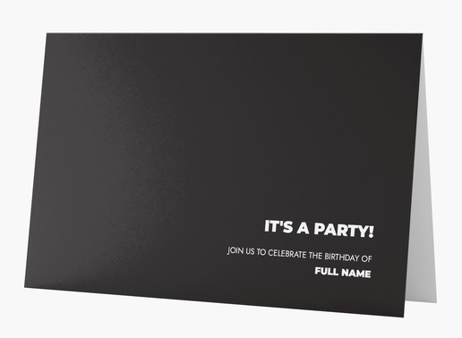 Design Preview for Adult Birthday Invitations, Folded 18.2 x 11.7 cm