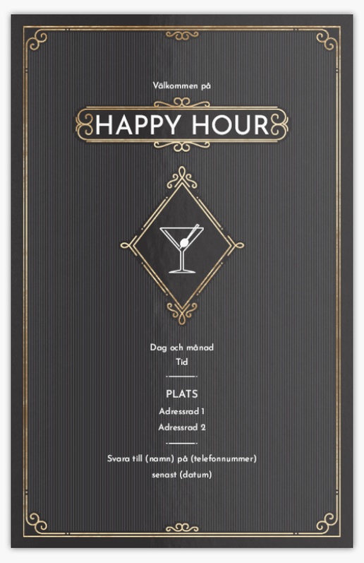 Förhandsgranskning av design för Designgalleri: Middag & cocktail Inbjudningskort, Enkelt 18.2 x 11.7 cm