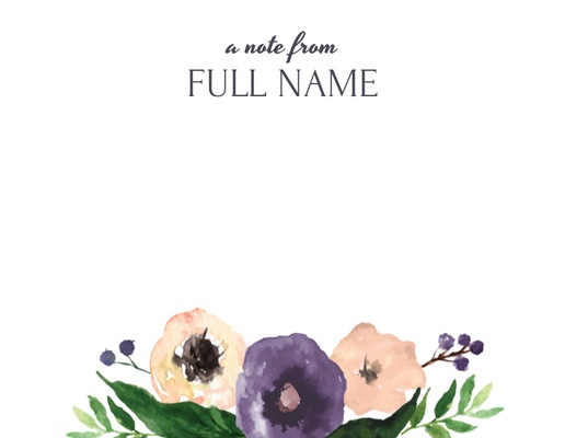 Design Preview for Design Gallery: Florals & Greenery Personalized Note Cards, Flat 5.5" x 4"