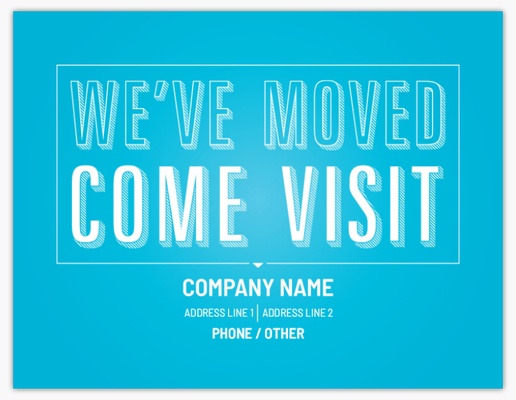 A moved moving announcement blue design for Business