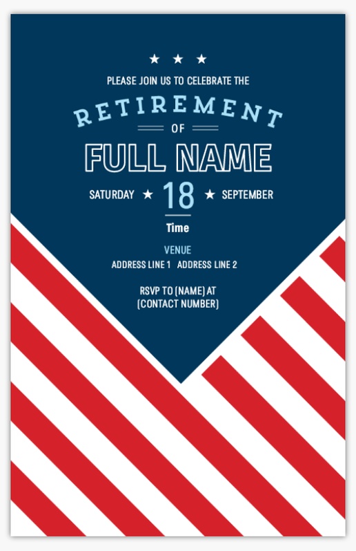 A military retirement retire red blue design for Retirement