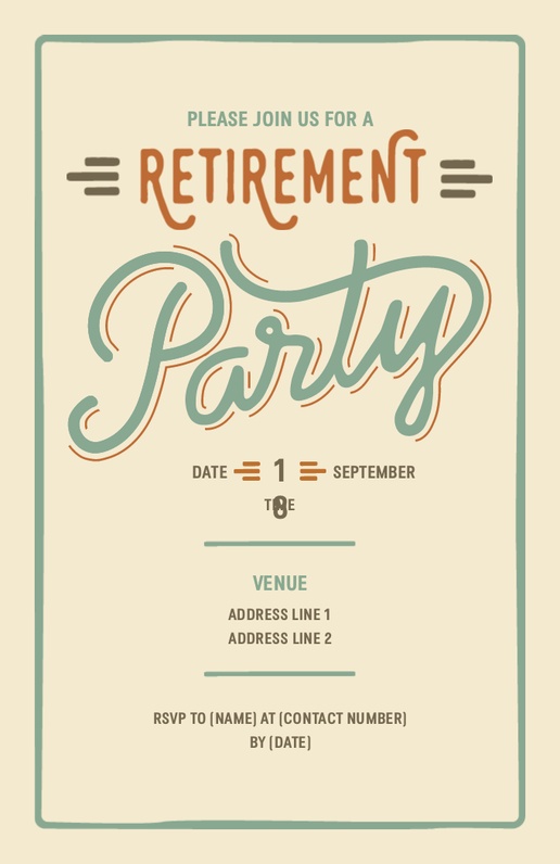 A typography retirement cream gray design for Retirement