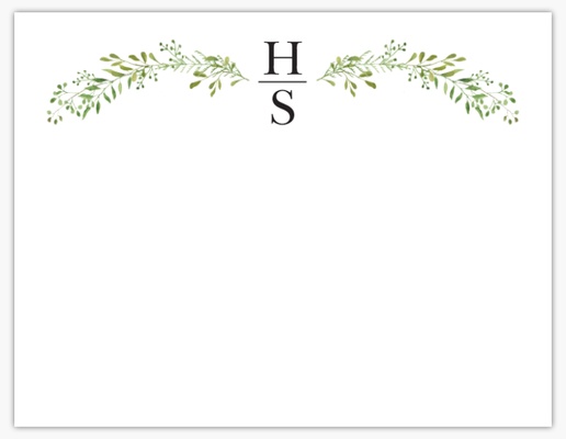 Un flores monograma diseño verde crema para Tradicional y Clásico
