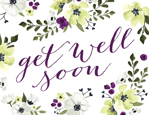 Design Preview for Design Gallery: Get Well Personalized Note Cards, Flat 5.5" x 4"