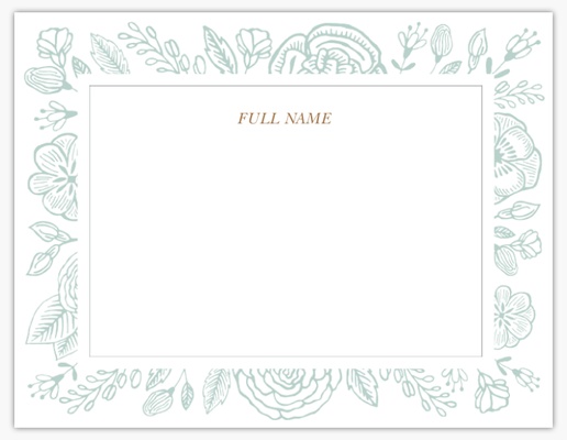 A turquoise personal stationery white design for Theme
