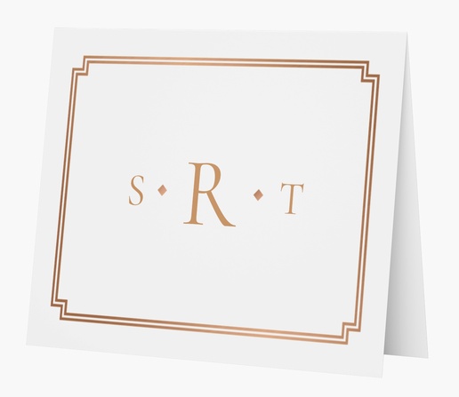 A foil monogram white brown design for Traditional & Classic