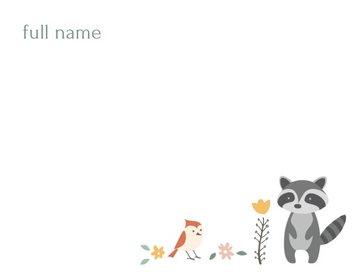 A personal stationery woodland gray cream design for Baby