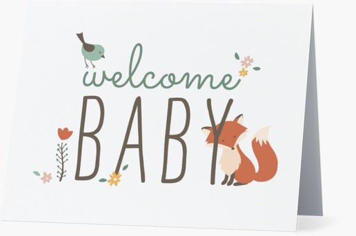 Design Preview for Design Gallery: New Baby Personalized Note Cards, Folded 5.5" x 4"
