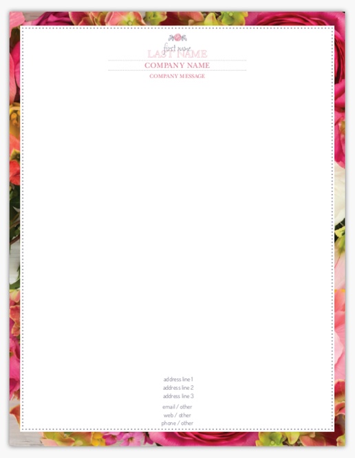 A florist personal card pink red design for Floral