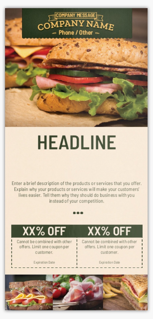 Design Preview for Design Gallery: Food & Beverage Postcards, DL (99 x 210 mm)