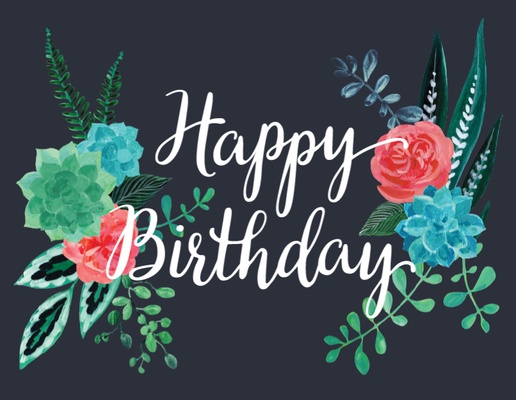 A birthday typography black gray design for Events