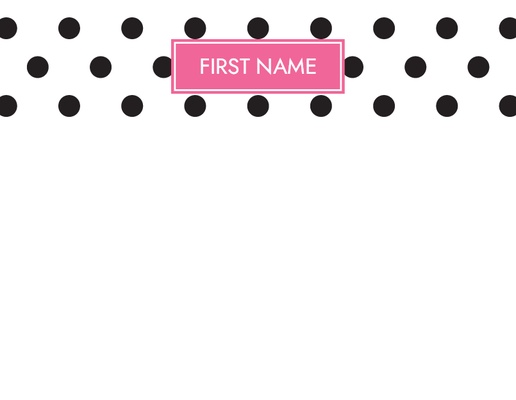 A black and white dots white pink design