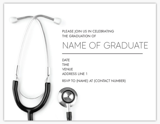 A doctor graduation invitations medical white gray design for Type