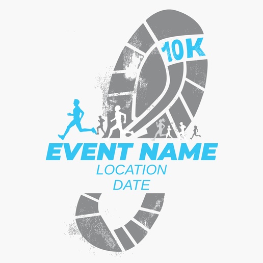 A race 10k blue gray design for Sports