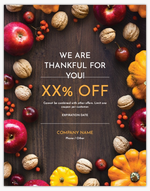 A thankful fall brown black design for Coupons