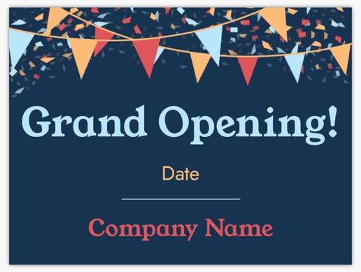 A bunting flags blue brown design for Grand Opening