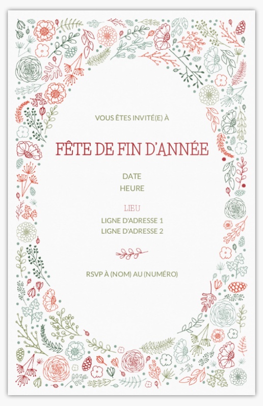 Aperçu du graphisme pour Galerie de modèles : Faire-part et invitations pour Fleurs et verdure, Non pliées 18.2 x 11.7 cm