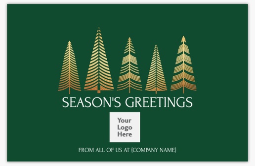 Design Preview for Design Gallery: Trees & Wreaths Christmas Cards, Folded 4.6" x 7.2" 