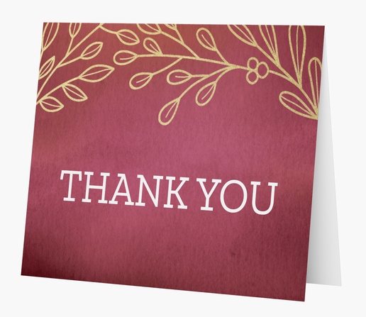 Design Preview for Holiday Custom Thank You Cards Templates, Folded 5.5" x 4"