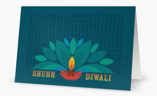 Design Preview for  Diwali Holiday Cards: Designs and Templates, Folded 4.6" x 7.2" 