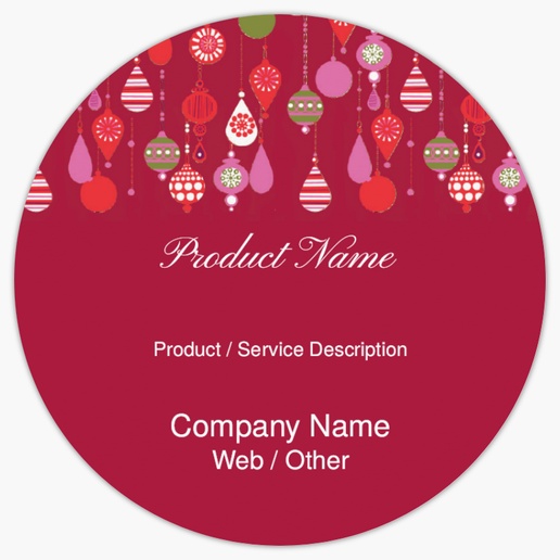 Design Preview for Holiday Product Labels on Sheets Templates, 3" x 3" Circle