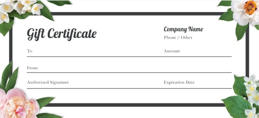 Design Preview for Nature & Landscapes Gift Certificates Templates