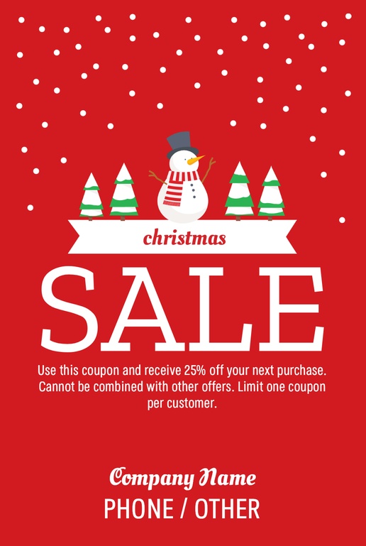 A christmas sale seasonal sale red white design for General Party