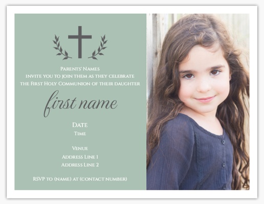 Design Preview for Design Gallery: Religious Invitations & Announcements, 5.5" x 4" Flat