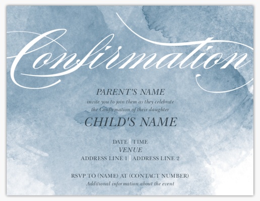 Design Preview for Confirmation Invitations & Announcements Templates, 5.5" x 4" Flat