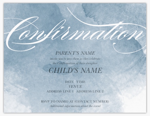 Design Preview for Confirmation Invitations & Announcements Templates & Designs, Flat 13.9 x 10.7 cm