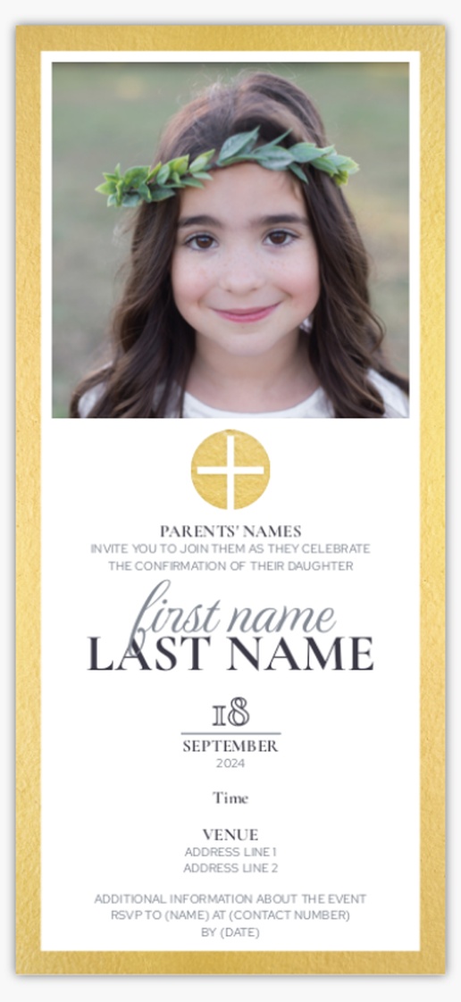 Design Preview for Confirmation Invitations & Announcements Templates, 4" x 8" Flat
