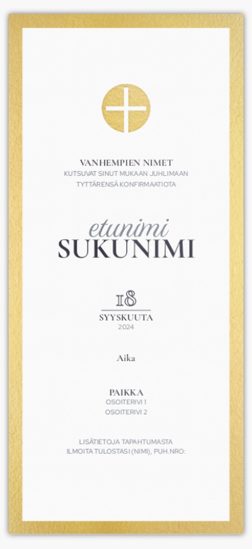 Mallin esikatselu Mallivalikoima: Perinteinen & Classic Kutsukortit ja ilmoitukset, Yksiosainen 21 x 9.5 cm