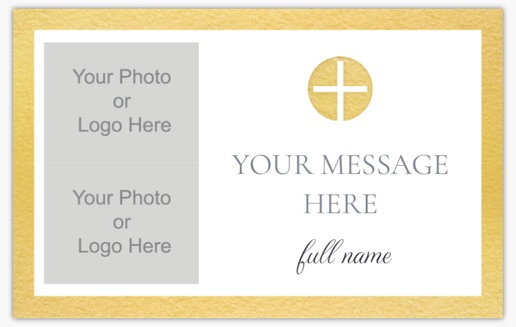 A baptism metalliske white yellow design for Confirmation with 2 uploads
