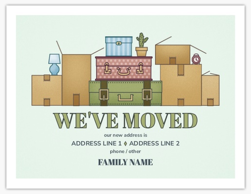 Design Preview for Design Gallery: Moving Announcements Invitations & Announcements, 5.5" x 4" Flat