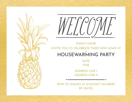 A gold housewarming cream design for Housewarming Party