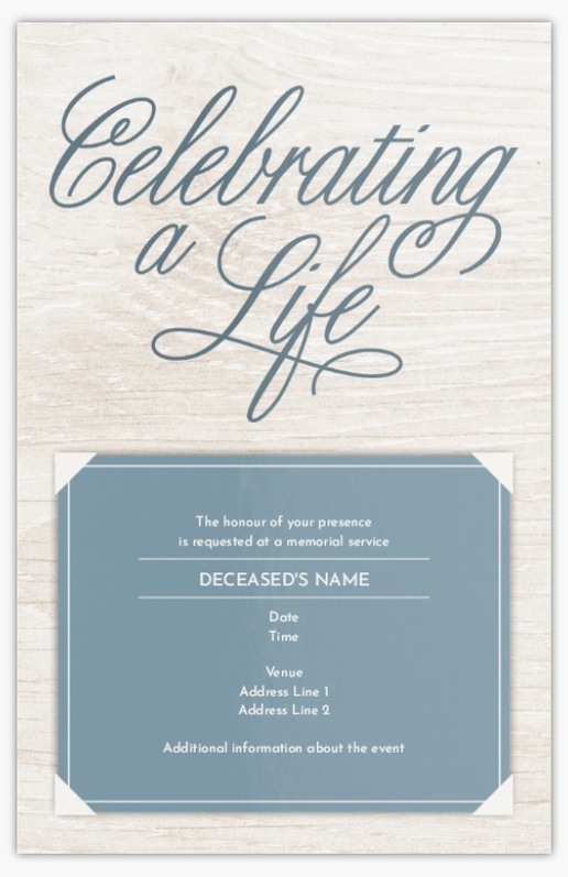 Design Preview for Design Gallery: Funeral & Memorial Services Invitations & Announcements, Flat 18.2 x 11.7 cm