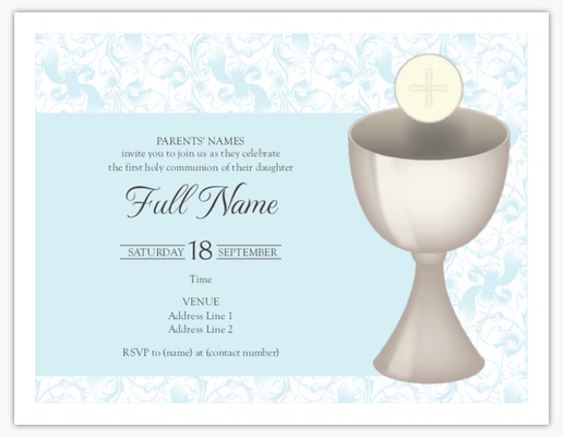 Design Preview for Religious Invitations & Announcements Templates, 5.5" x 4" Flat