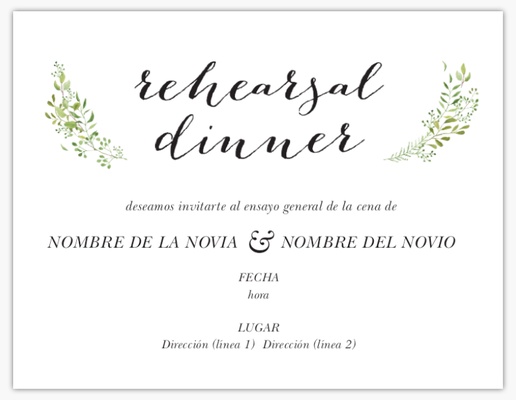Un 結婚式の招待状 laureles diseño negro gris para Cena de Prueba