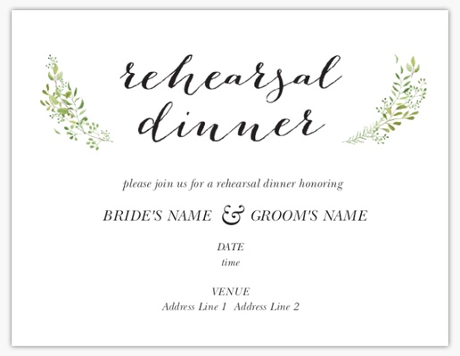 A 結婚式の招待状 laurels gray green design for Rehearsal Dinner