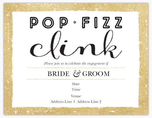 A pop fizz clink engaged yellow black design for Occasion