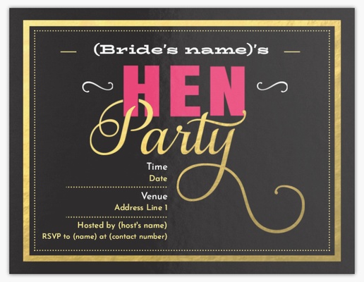 Design Preview for Hen Party Invitations, Flat 13.9 x 10.7 cm