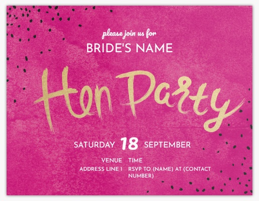 Design Preview for Hen Party Invitations, Flat 13.9 x 10.7 cm